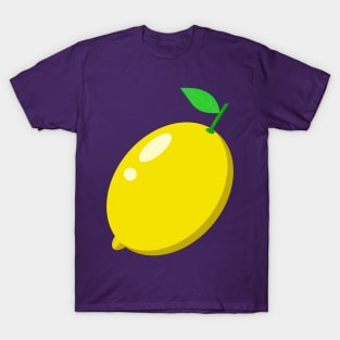 A whole yellow ripe lemon. Green sprig and leaf. T-Shirt